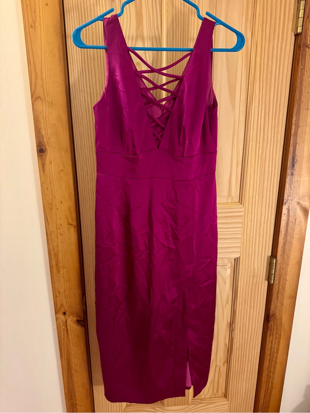 NWT Nanette Lepore Sleeveless Lace-Up Fuchsia Midi Dress size 2